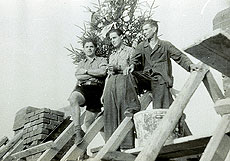 Historisches Bild eines Dachstuhls